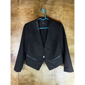 Ann Taylor Collarless Black Blazer Size 4‎